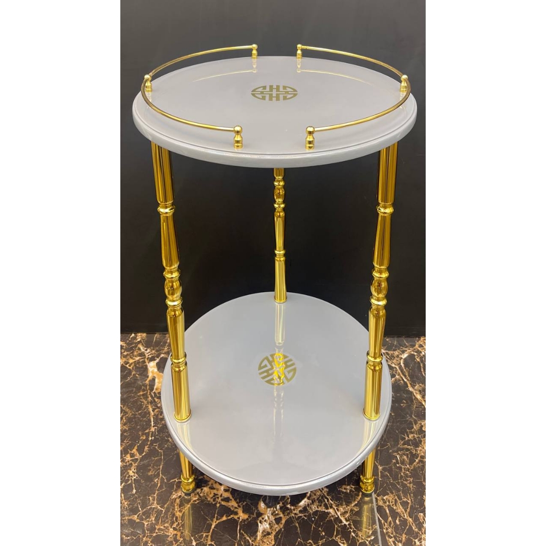 میز تلفن دو طبقه رنگ: طوسی برنزی