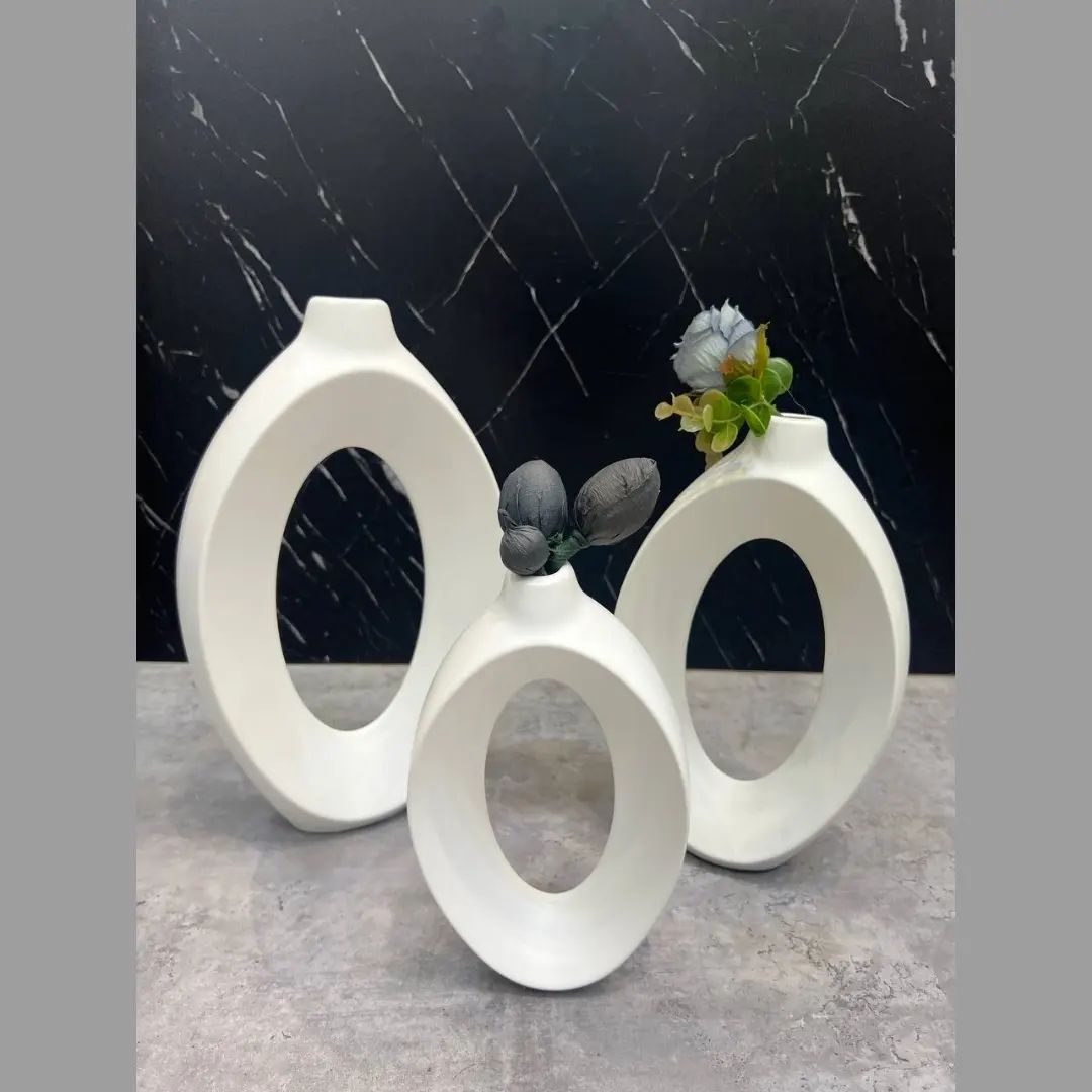 گلدان زئوس رنگی مات سفید