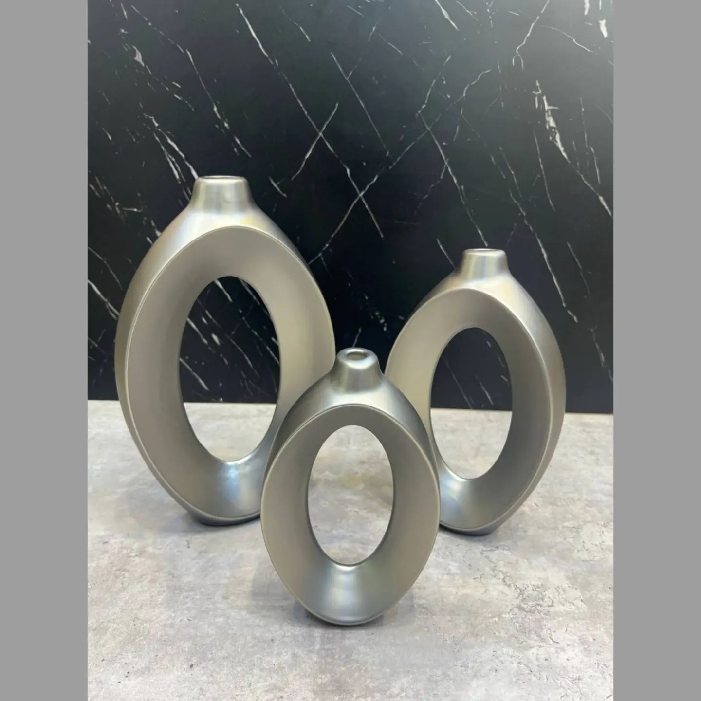 گلدان زئوس رنگی مات نقره ای