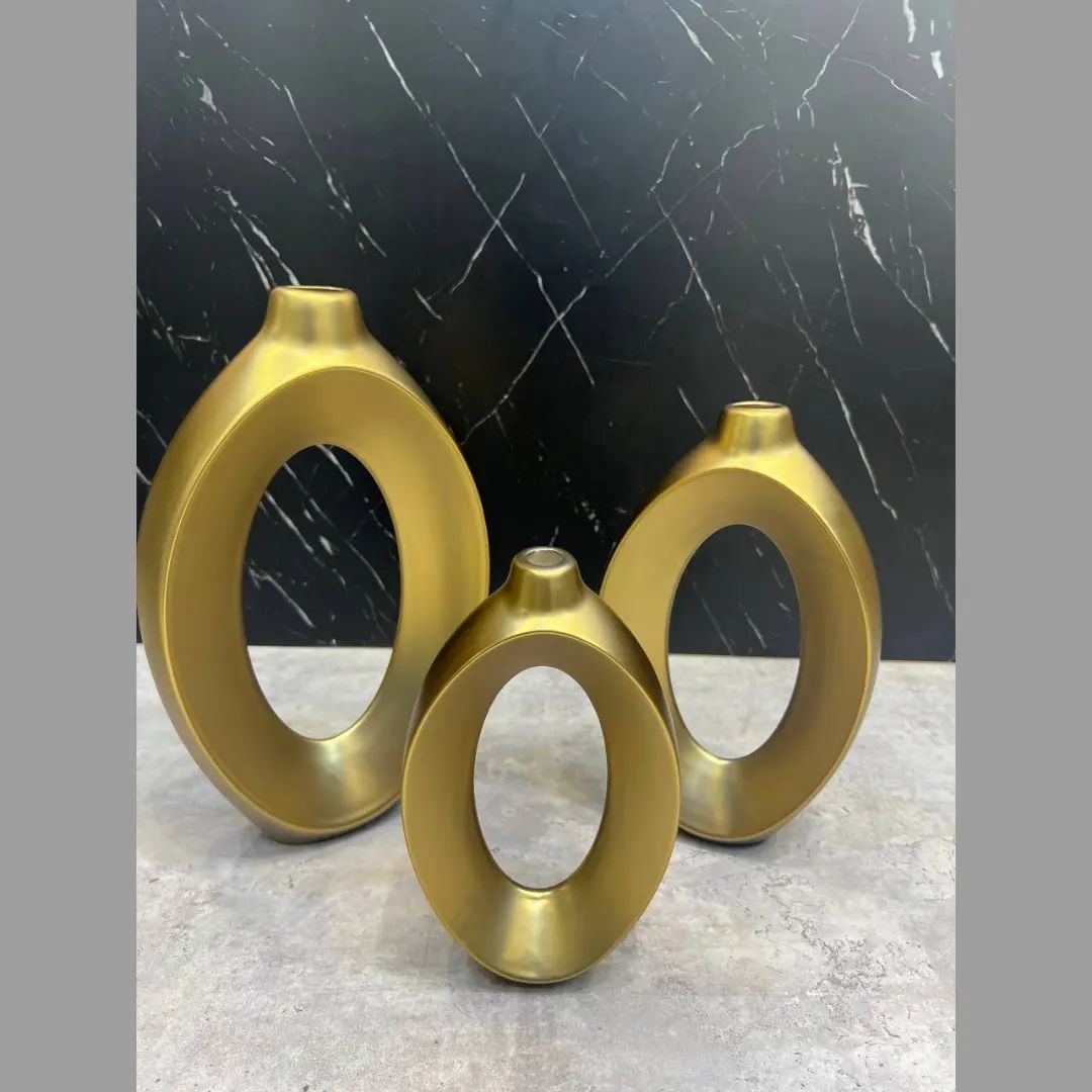 گلدان زئوس رنگی مات طلایی