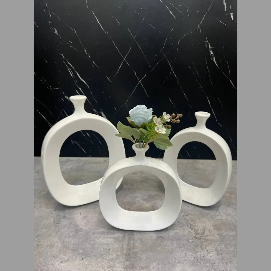 گلدان دنیز سفید براق