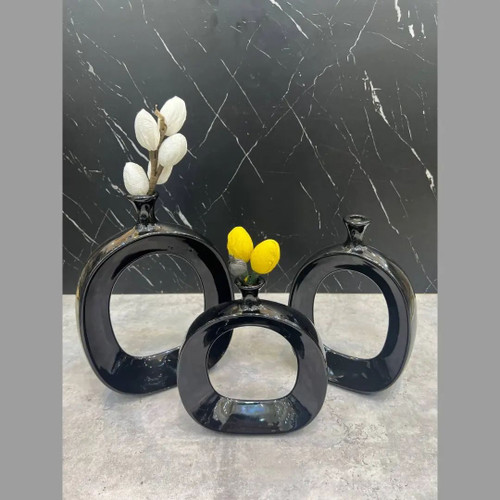 گلدان دنیز مشکی براق