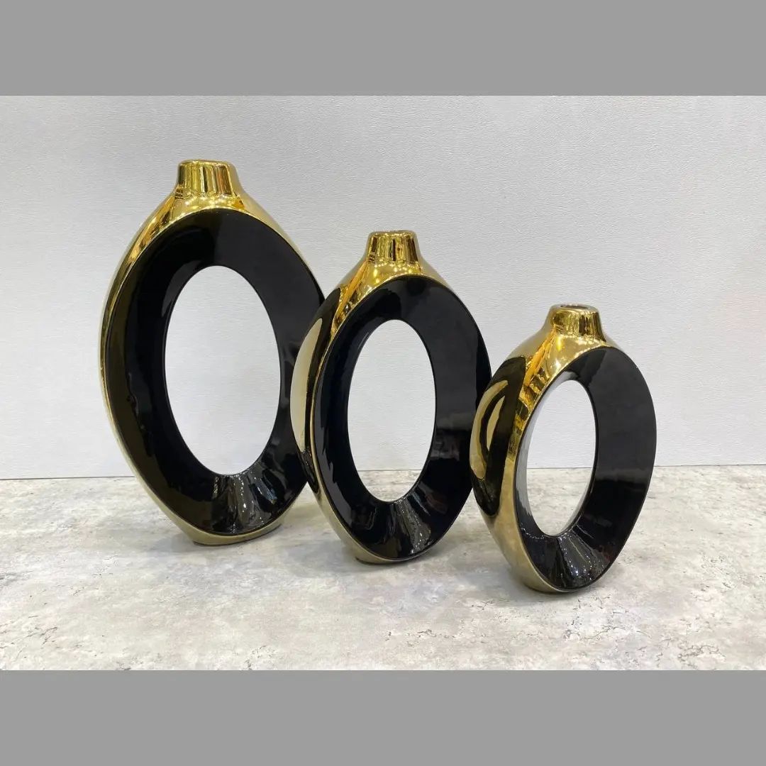 گلدان زئوس دو رنگ طلایی مشکی