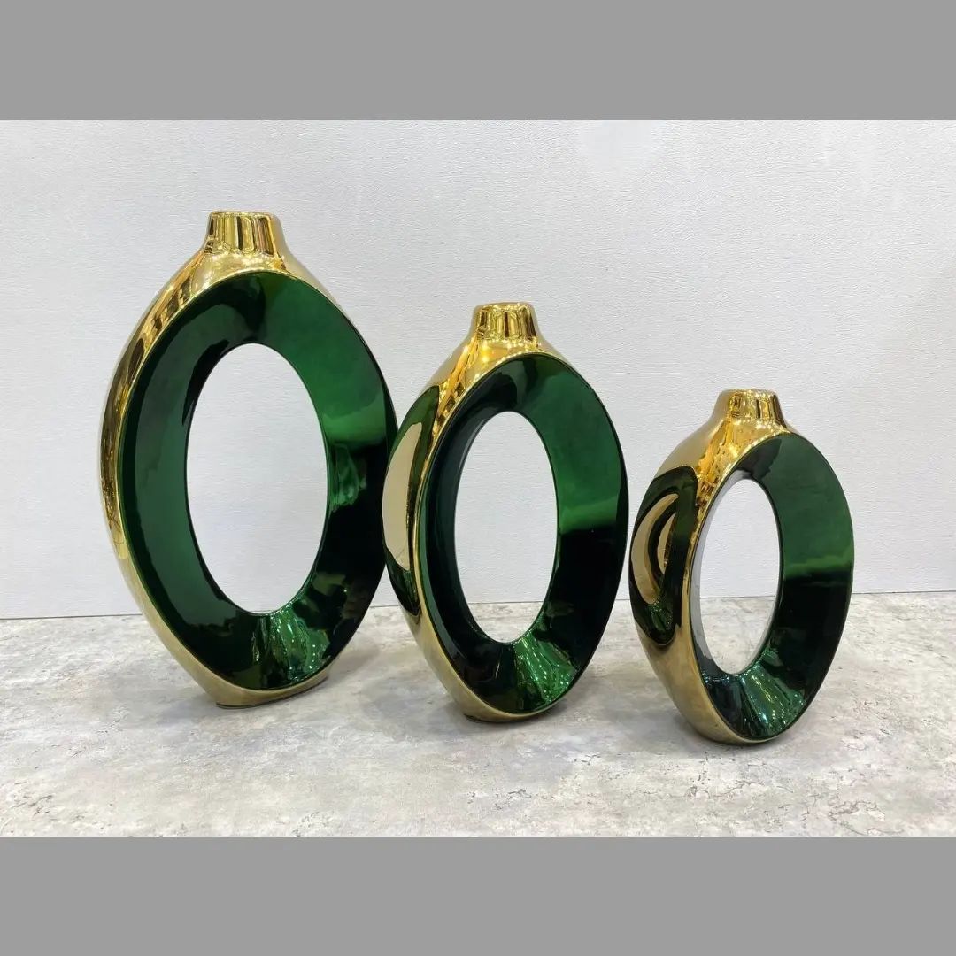 گلدان زئوس دو رنگ طلایی سبز