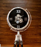 ساعت ۳پایه فلزی دیزل اسپرت مدل چرخ دنده سیلور صفحه مشکی