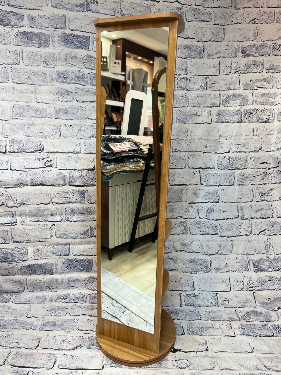 آینه قدی چوبی چرخشی جاکفشی و جا لباسی کد ۴۰۱
