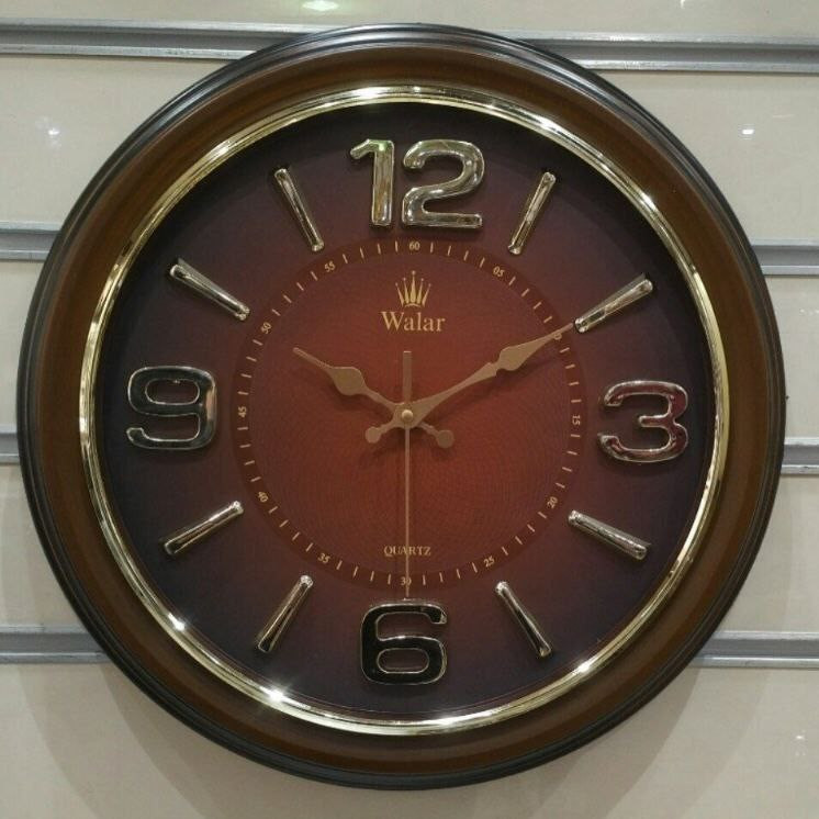 ساعت دیواری والار کد ۳۰۲ طرح چوب آبکاری