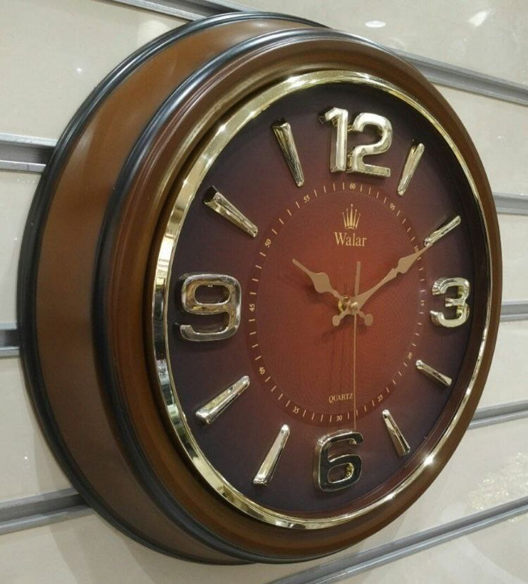 ساعت دیواری والار کد ۳۰۲ طرح چوب آبکاری