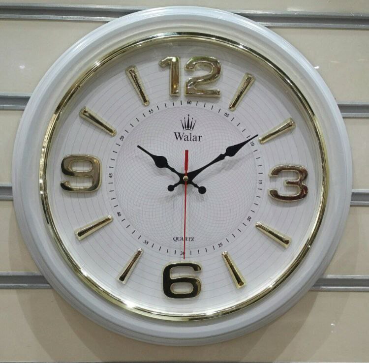 ساعت دیواری والار کد ۳۰۲ طرح چوب  آبکاری