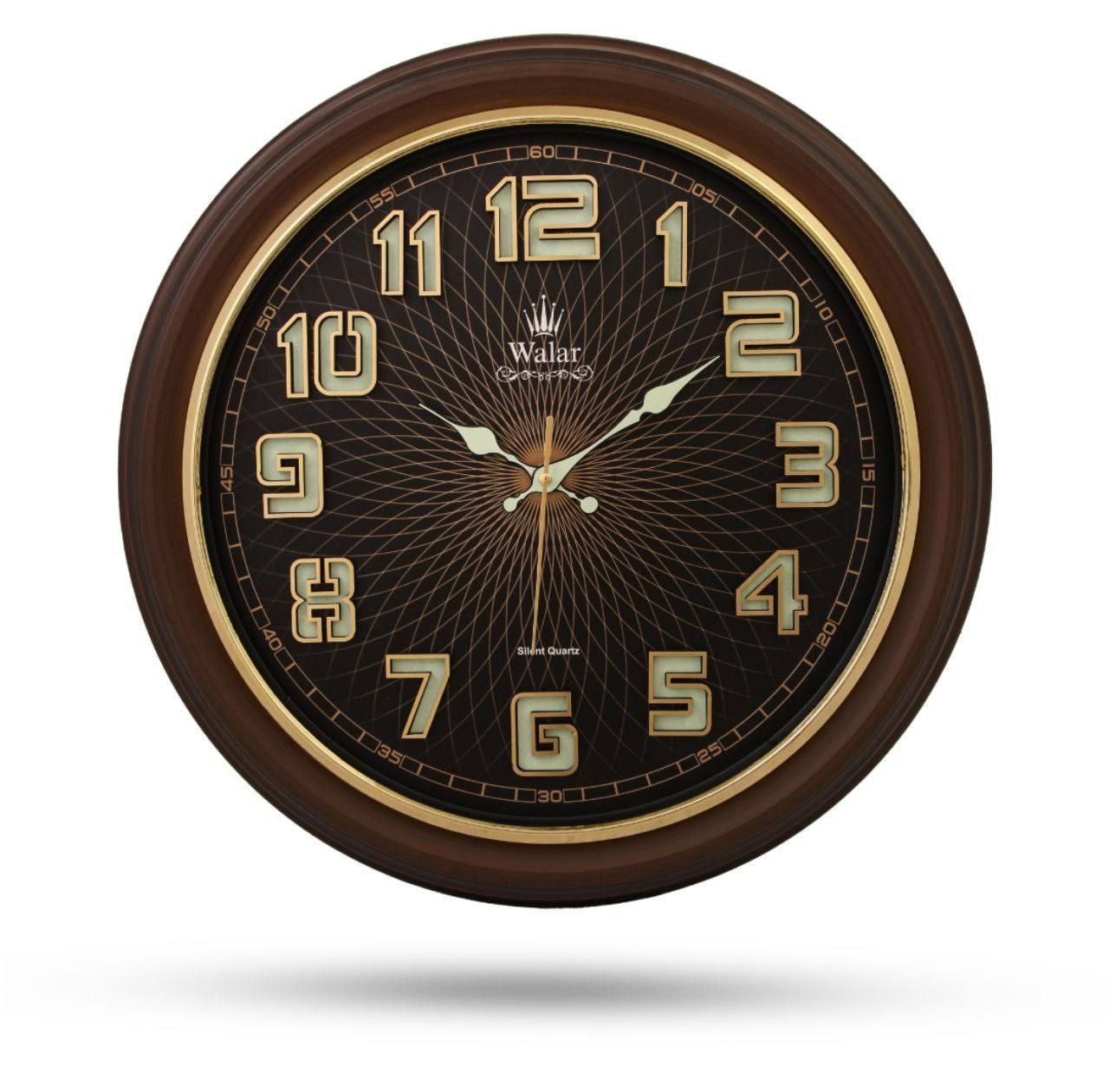 ساعت دیواری والار کد ۳۳۰ شبنما طرح چوب