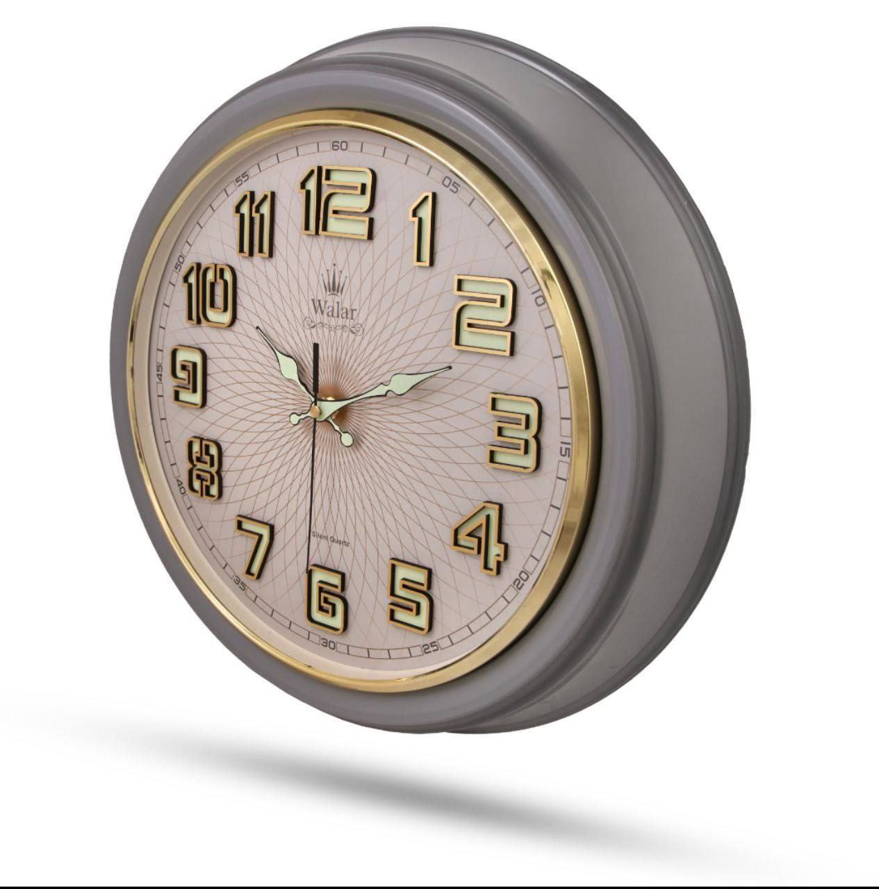 ساعت دیواری والار کد ۳۳۰ شبنما طرح چوب