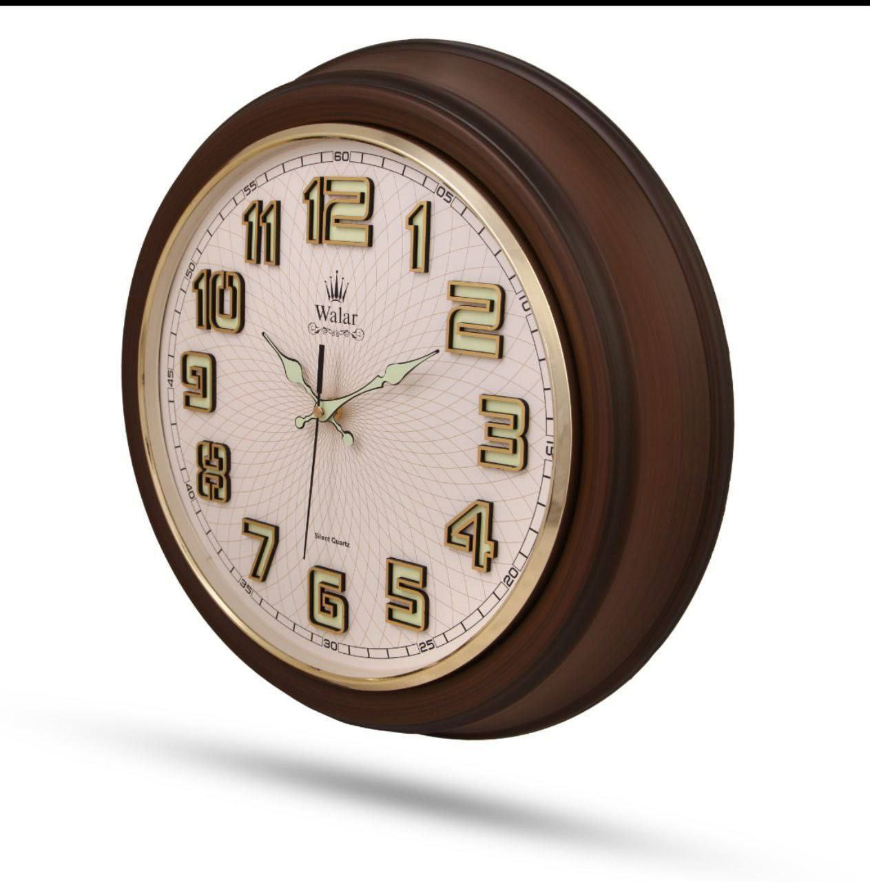ساعت دیواری والار کد ۳۳۰ شبنما طرح چوب