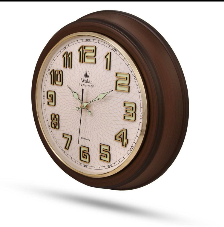ساعت دیواری والار کد ۳۳۰ شبنما طرح چوب