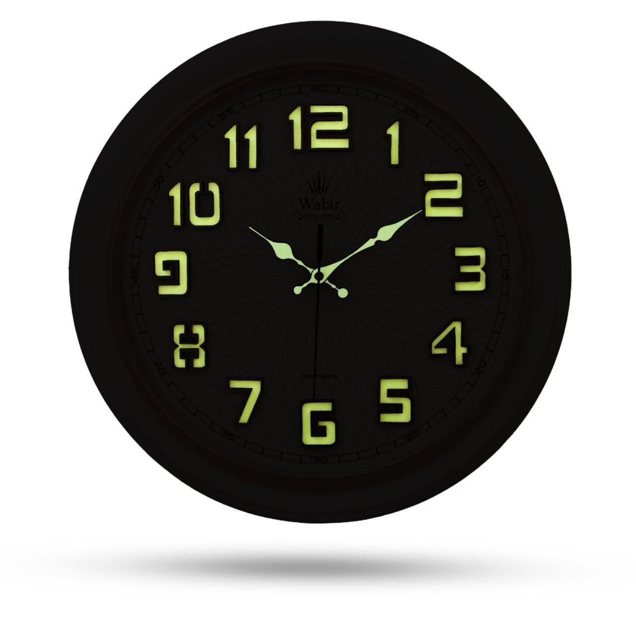 ساعت دیواری والار کد ۳۳۰ شبنما طرح چوب