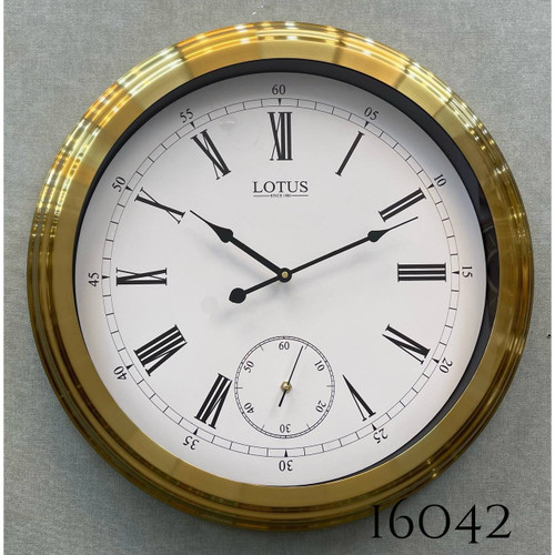 ساعت دیواری لوتوس کد۱۶۰۴۲ قطر ۶۰ رنگ آنتیک طلایی