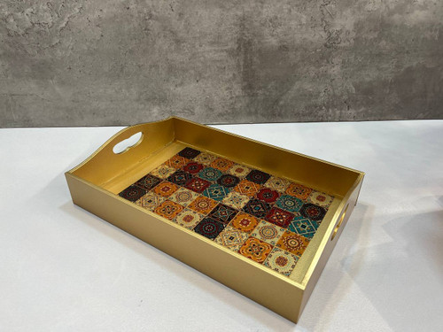 سینی چوبی طرح دار کد ۲۵۱۲