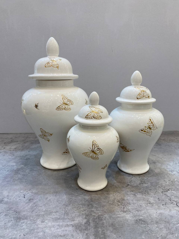 جینجر جار ۳ سایز مدل پروانه طلایی