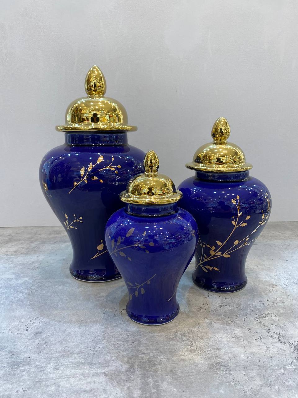 جینجر جار ۳ سایز مدل  شاخه سرمه ای