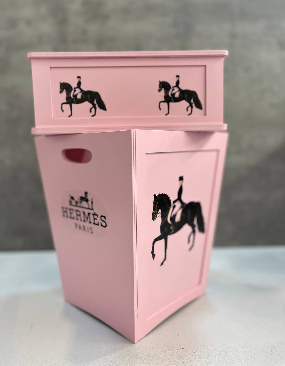 سطل و دستمال چوبی  مدل هرمس