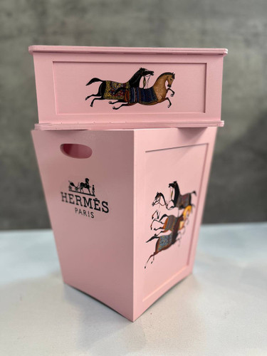 سطل و دستمال چوبی مدل هرمس