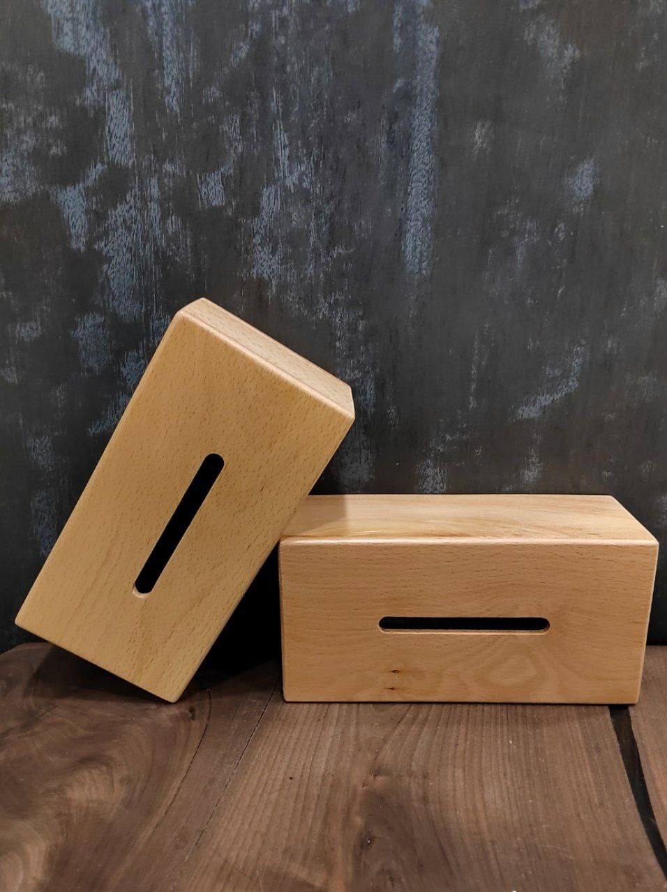 جعبه دستمال کاغذی چوب راش روشن