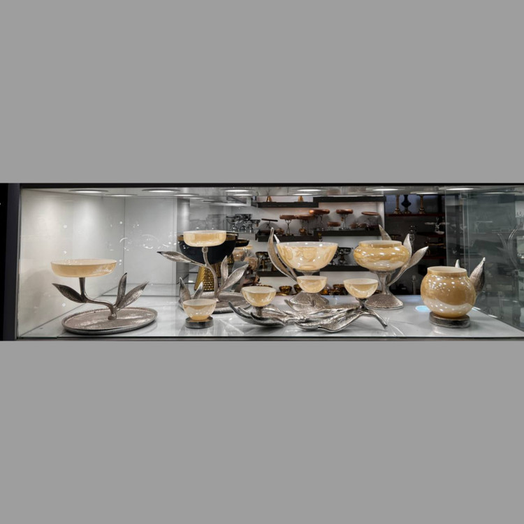 سرویس پذیرایی هفت تکه مدل سانسوریا بلور نقرهای