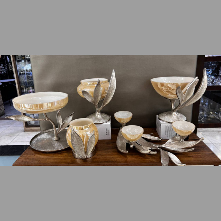 سرویس پذیرایی پنج تکه مدل سانسوریا بلور نقرهای