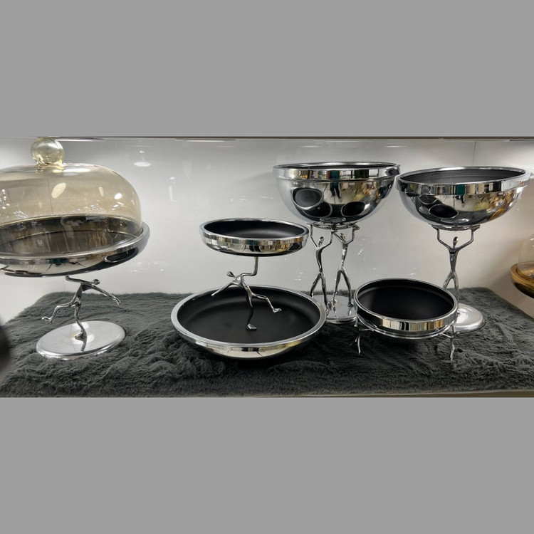 سرویس پذیرایی پنج تکه مدل بالرین فلزی آبکاری نقرهای