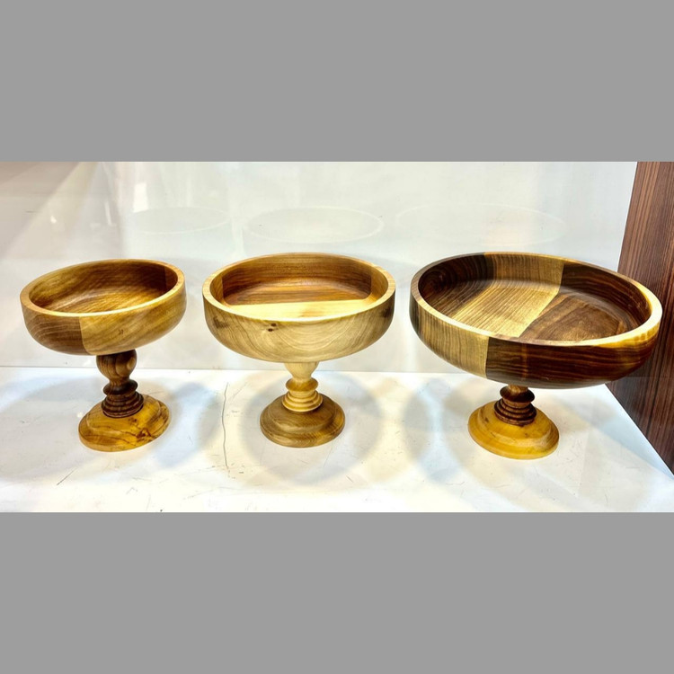 سرویس پذیرایی پایه بلند گرد چوب گردو