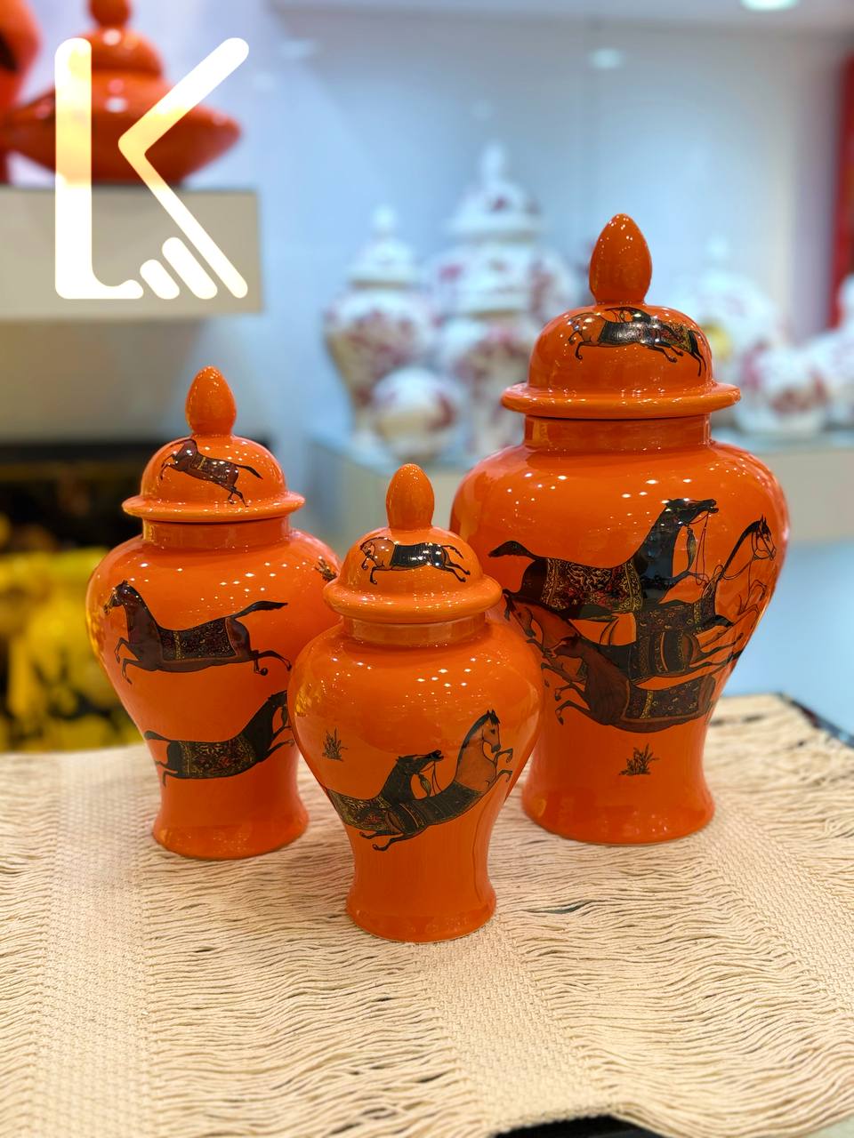 جینجر جار ۳ سایز مدل هرمس نارنجی